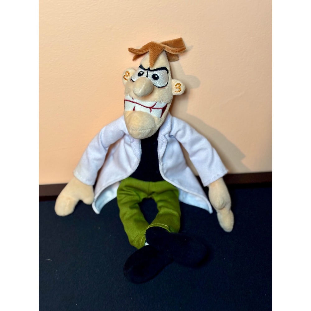 Disney Store Phineas and Ferb Dr Doofenshmirtz Plush Lab Coat Stuffed Toy 11"